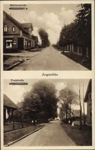 Ak Augustfehn Apen in Oldenburg Ammerland, Mühlenstraße, Poststraße