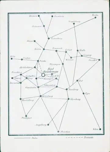 Landkarten Ak Bad Brückenau im Sinntal Unterfranken, Halle, Leipzig, Gemünden, Aschaffenburg