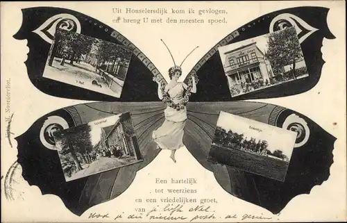 Schmetterling Ak Honselersdijk Westland Südholland Niederlande, Stadtansichten