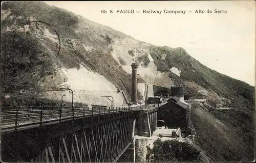 Ak São Paulo Brasilien, Alto da Serra, Bahnstrecke