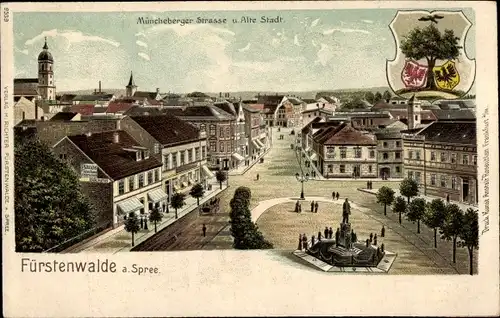 Litho Fürstenwalde an der Spree, Müncheberger Straße, Alte Stadt