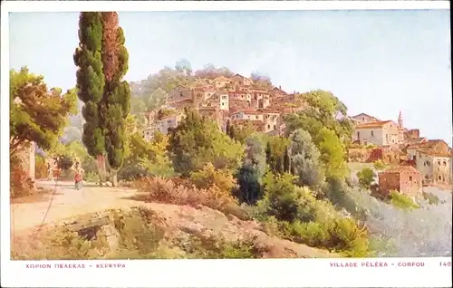 Künstler Ak Pelekas Korfu Griechenland, Dorf