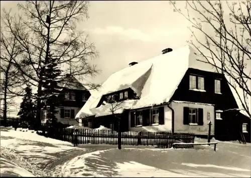 Ak Tellerhäuser Breitenbrunn Erzgebirge, Haus, Winteransicht