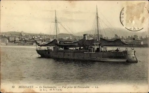 Ak Hendaye Pyrénées-Atlantiques, Spanisches Kriegsschiff, Mac Mahon