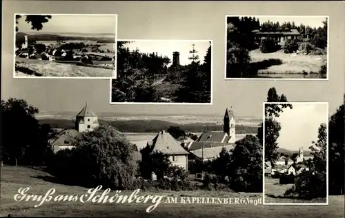 Ak Schönberg am Kapellenberg Bad Brambach im Vogtland, Panorama, Teilansichten