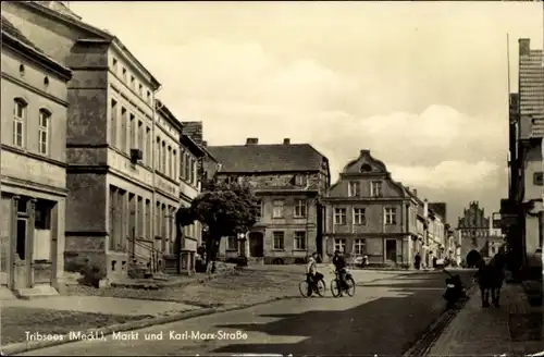 Ak Tribsees in Mecklenburg Vorpommern, Markt, Karl Marx Straße