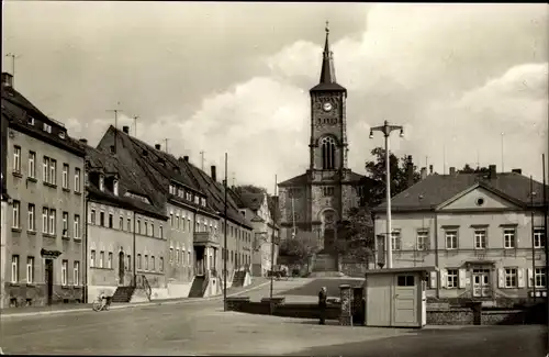 Ak Hartha in Sachsen, Markt, Kirche, Rathaus