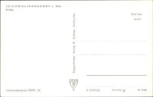 Ak Teichwolframsdorf in Thüringen, Kirche, Fachwerkhäuser