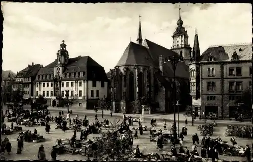 Ak Weißenfels an der Saale, Rathaus, Marienkirche, Markt