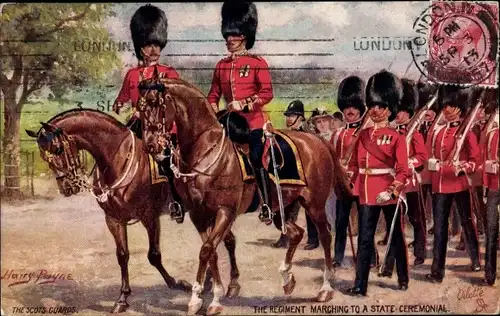 Künstler Ak Payne, Harry, The Scots Guards, Marching to a State Ceremonial
