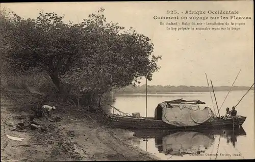 Ak Senegal, Boot auf einem Fluss