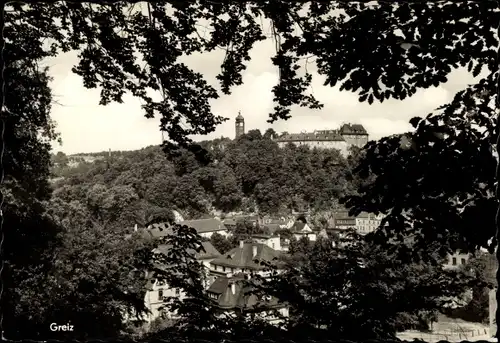 Ak Greiz im Vogtland, Teilansicht, Burg