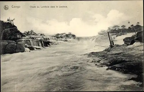 Ak Lumbula DR Kongo Zaire, Louloua, Fluss, Wasserfall