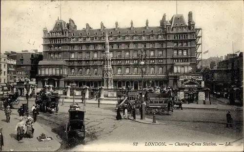 Ak London City England, Charing-Cross Station