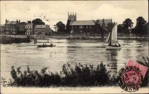 Ak Isleworth on Thames London England, Church