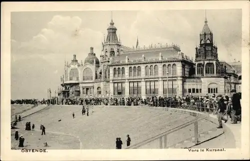 Ak Oostende Ostende Westflandern, Richtung Kursaal