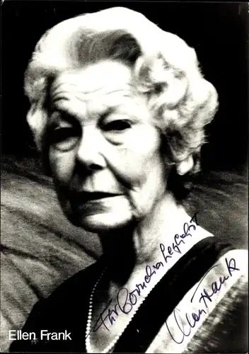 Ak Schauspielerin Ellen Frank, Portrait, Autogramm