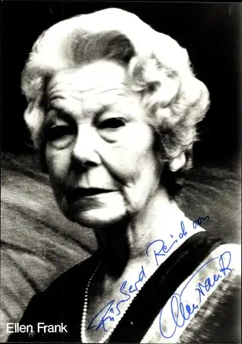 Ak Schauspielerin Ellen Frank, Portrait, Autogramm