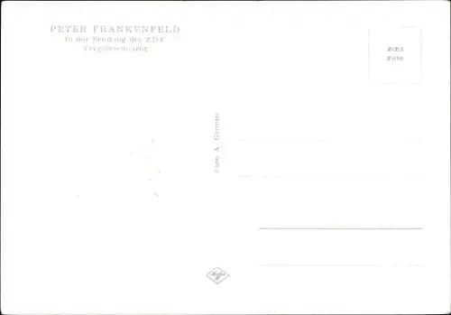 Ak Schauspieler Peter Frankenfeld, Portrait, Vergissmeinnicht, Autogramm