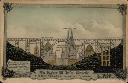 Ak Köln am Rhein, Kaiser Wilhelm Brücke, Dom, Rathausturm