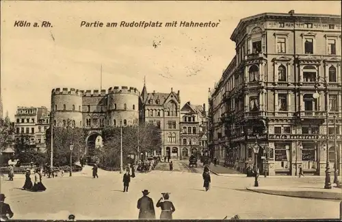 Ak Köln am Rhein, Rudolfplatz, Hahnentor, Passanten