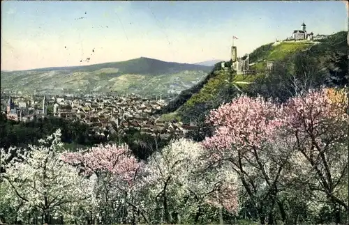 Ak Weinheim an der Bergstraße Baden, Frühling, Panorama, Burg Windeck, Wachenburg