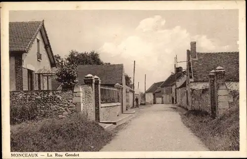 Ak Monceaux Oise, Rue Gondot