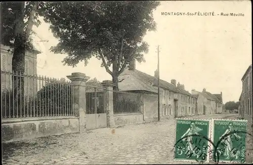 Ak Montagny Sainte Félicité Oise, Rue Meville