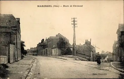 Ak Marissel Oise, Route de Clermont