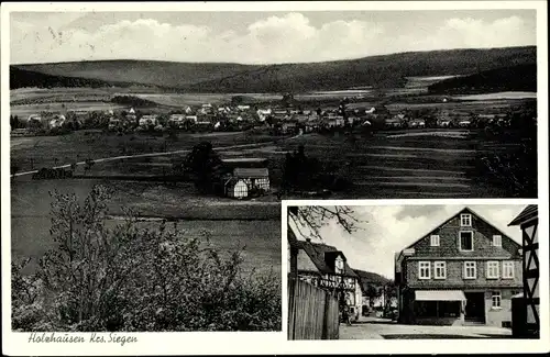 Ak Holzhausen Burbach im Siegerland, Gesamtansicht, Straßenpartie