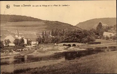 Ak Vresse sur Semois Wallonien Namur, Teilansicht, Brücke St. Lambert