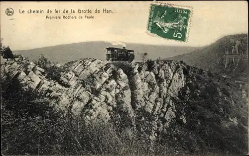 Ak Han sur Lesse Wallonien Namur, Le chemin de fer de la Grotte, Premiers Rochers de Faule