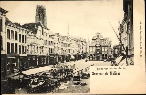 Ak Mechelen Mecheln Malines Flandern Antwerpen, Place des Bailles de fer