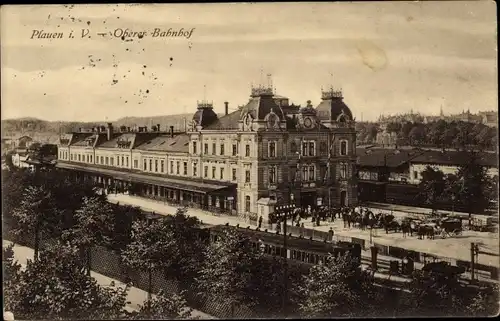 Ak Plauen im Vogtland, Oberer Bahnhof