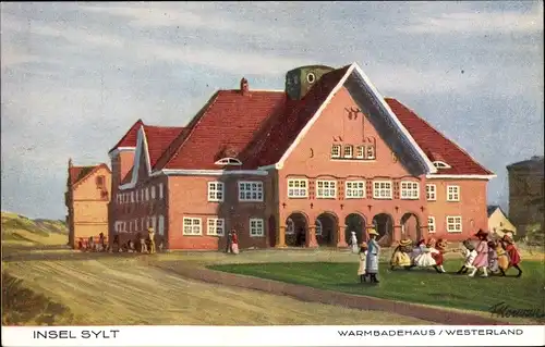 Künstler Ak Westerland auf Sylt Nordfriesland, Warmbadehaus