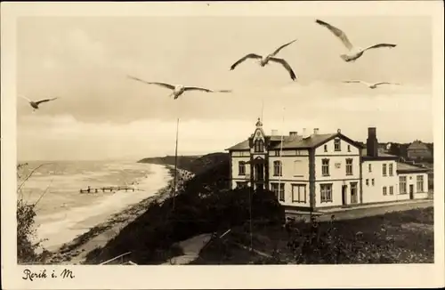 Ak Ostseebad Rerik im Kreis Rostock, Möwen, Strandpartie, Haus