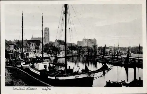 Ak Hansestadt Wismar, Hafen