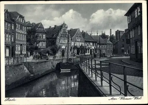 Ak Stade in Niedersachsen, Am Wasser West