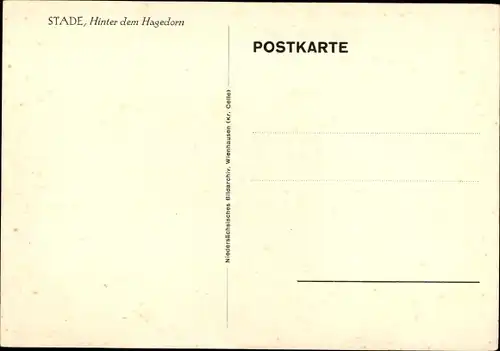 Ak Stade in Niedersachsen, Hinter dem Hagedorn