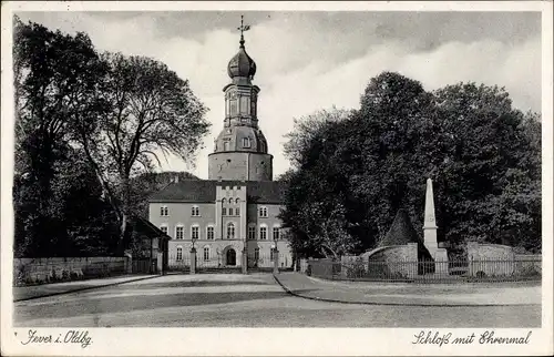 Ak Jever in Oldenburg Friesland, Schloss mit Ehrenmal