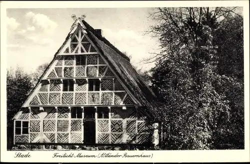Ak Stade in Niedersachsen, Freilicht-Museum (Altländer Bauernhaus)