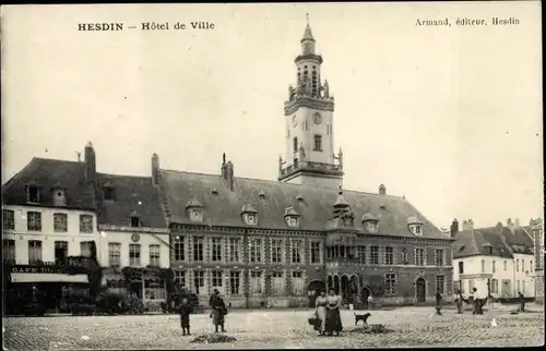 Ak Hesdin Pas de Calais, Rathaus