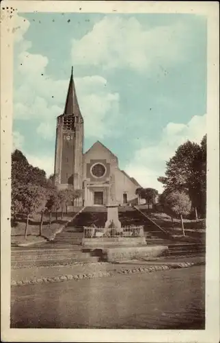 Ak Moislains Somme, Kirche, Denkmal