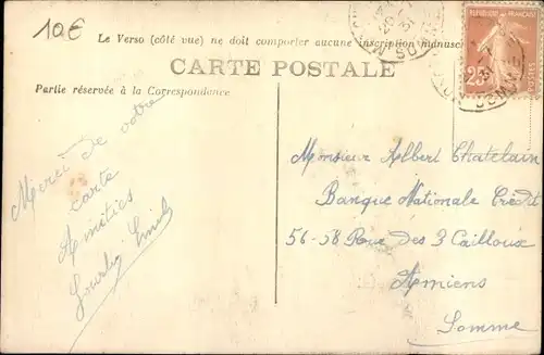 Ak Monchy Lagache Somme, Kriegerdenkmal