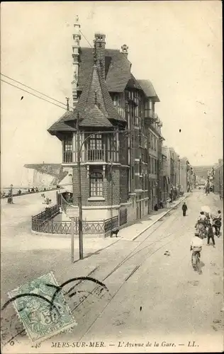 Ak Mers sur Mer Mers les Bains Somme, Avenue de la Gare