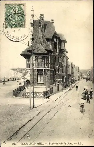 Ak Mers sur Mer Mers les Bains Somme, Avenue de la Gare