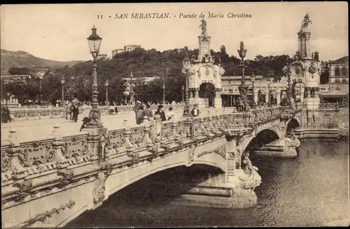 Ak Donostia San Sebastian Baskenland, Maria Christina Brücke