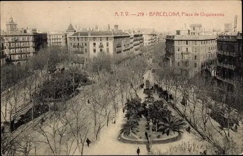 Ak Barcelona Katalonien Spanien, Plaza de Urquinaona