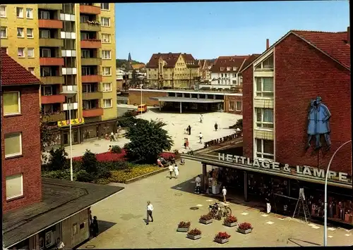 Ak Elmshorn in Schleswig Holstein, Holstenplatz, Geschäft Hettlage und Lampe