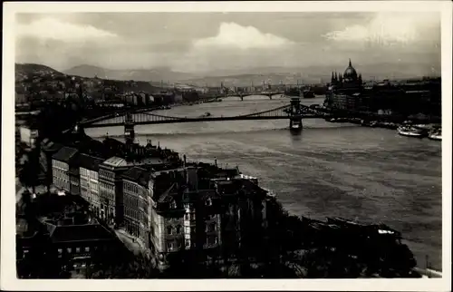 Ak Budapest Ungarn, Donau, Kettenbrücke